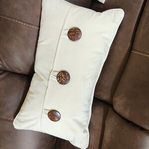 Elegant Cream Pillow with Brown Accents From Kirklands